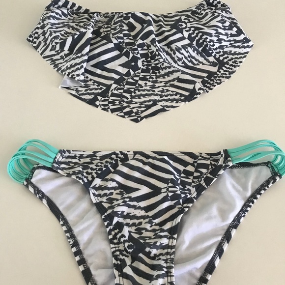 Malibu Other - Malibu hey and white two piece bikini